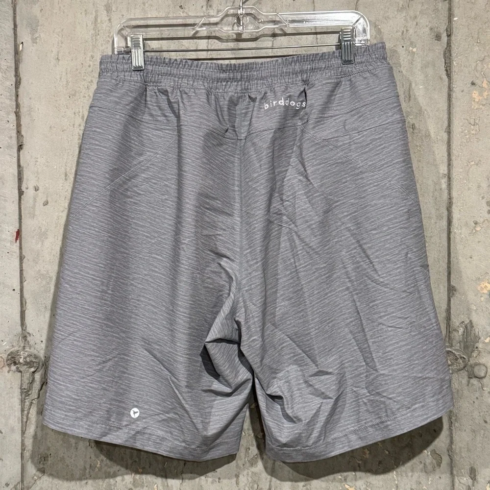 Birddogs Men’s XL Long Heather Gray Lined Athletic Shorts Gym Training Running